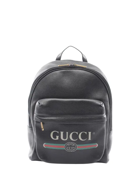 Gucci Pre-Owned 2016-2026 Leather Logo backpack Black HNZHVQ8Y4SSVYIMU