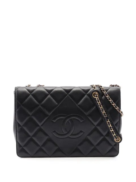CHANEL Pre-Owned 2014 CC Quilted Lambskin Diamond Full Flap crossbody bag Black 4XGG8MITZ49ORLCW
