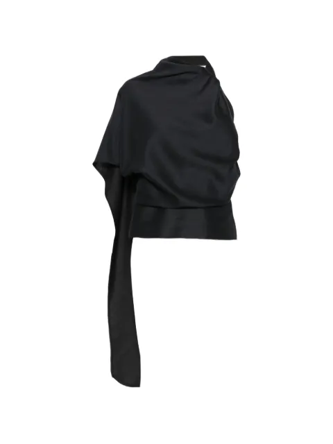 Róhe one-shoulder scarf-detail top Blue 42020141