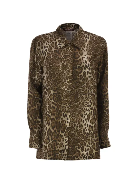 Max Mara leopard-print silk shirt Brown 2626196031600