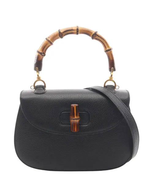 Gucci Pre-Owned 1990-2000 Calfskin Bamboo Night satchel Black 3EADYCBOKQE90RVY