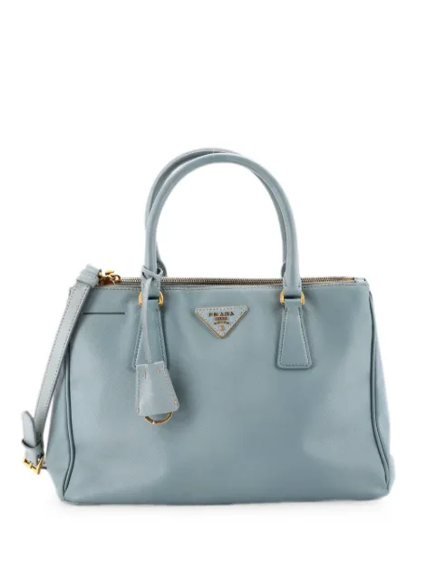 Prada Pre-Owned Double Zip Lux Saffiano Leather Small tote bag Blue LYJRO52R6ICXE1D1