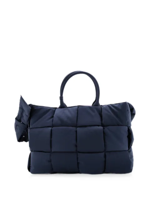 Bottega Veneta Pre-Owned Arco Maxi Intrecciato Nylon Large tote bag Blue K4JV1FCFHGJUS8RD