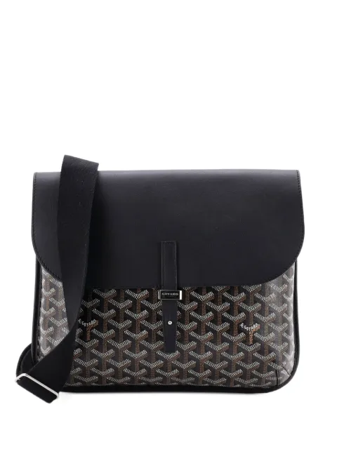 Goyard Pre-Owned Coursier Messenger Bag Coated Canvas and Leather crossbody bag Black Y7INTZJ7KWYPB9IY