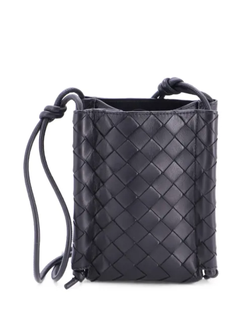 Bottega Veneta Pre-Owned The Knot Bag Intrecciato Nappa Mini crossbody bag Black XX7EBW2VSZONBLMX