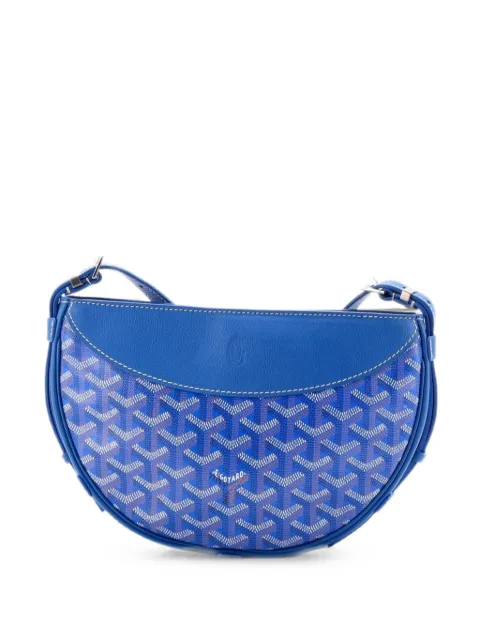 Goyard Pre-Owned Hirondelle Coated Canvas and Leather shoulder bag Blue 5AFZZNQD4B0BKDF9