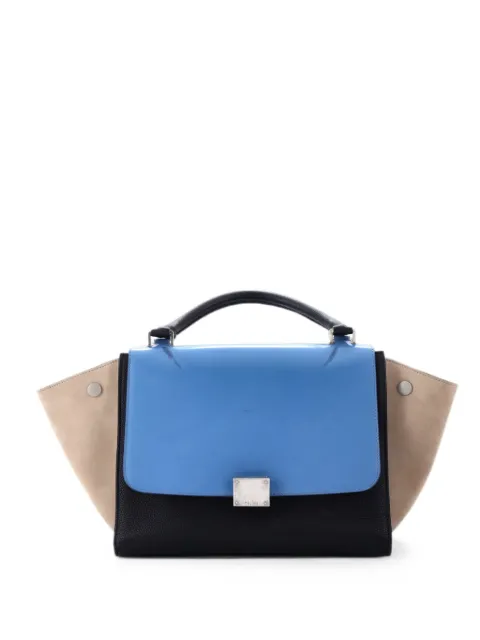 Celine Pre-Owned Tricolor Trapeze Bag Leather Small satchel Blue V84XLCTM93OOAAC0