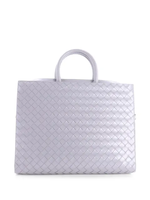 Bottega Veneta Pre-Owned Convertible Frame Briefcase Intrecciato Nappa business bag Grey UVMI4ZS8O49R3SC8
