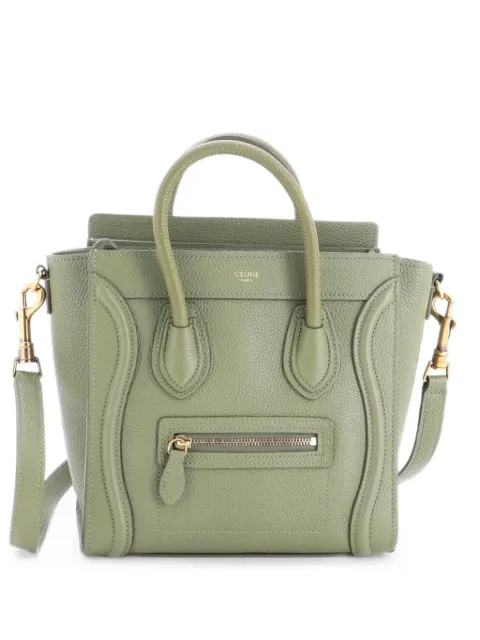 Celine Pre-Owned Luggage Bag Grainy Leather Nano crossbody bag Green JXM0ISMZDG1THF3J