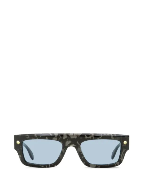 Alexander McQueen Eyewear stud-embellished rectangle-frame sunglasses Grey 30014622003