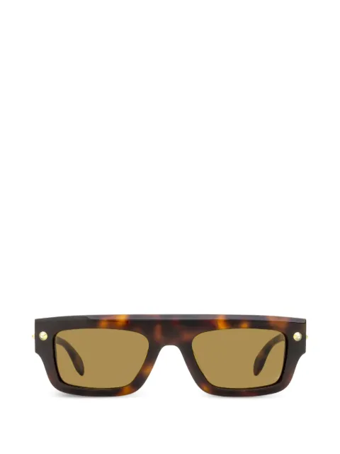 Alexander McQueen Eyewear spike-stud rectangle-frame sunglasses Brown 30014622002