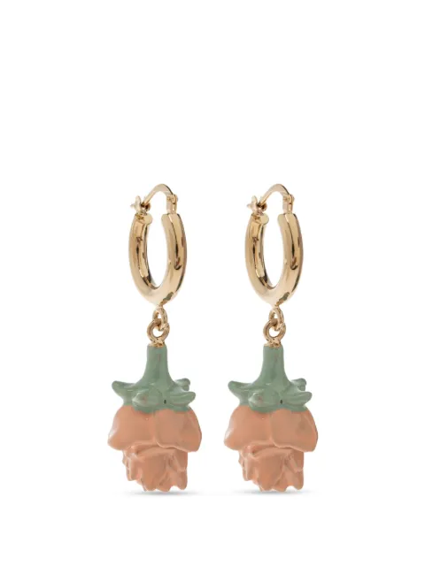 Marni rose-pendant hoop earrings Gold ORMV0685A0P6528