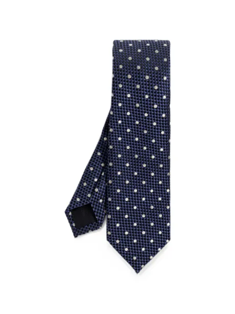 TOM FORD polka-dot silk tie Blue STI003S0248