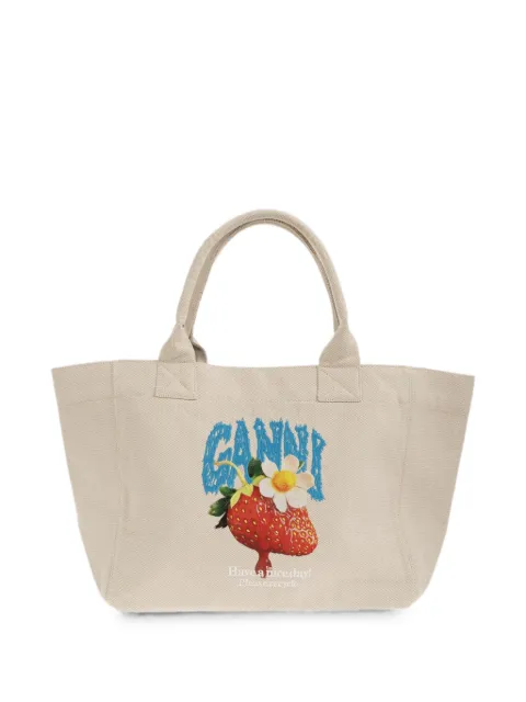 GANNI cotton tote bag Neutrals C208001211433