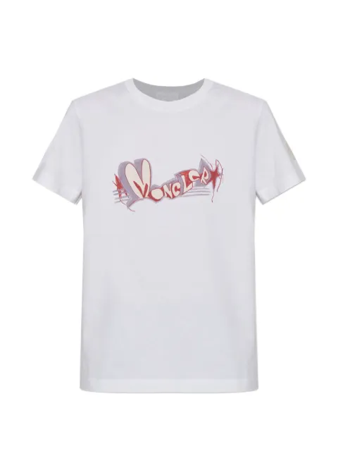 Moncler logo-print T-shirt White L20938C0001689B8U