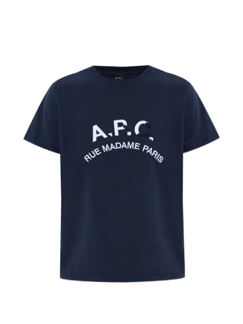 A.P.C. logo-embroidered T-shirt Blue COHBUF26581