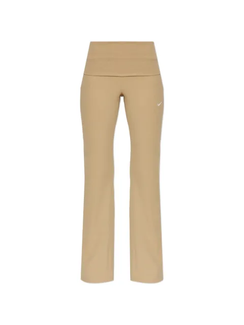 Nike logo-embroidered ribbed track pants Neutrals IF0240
