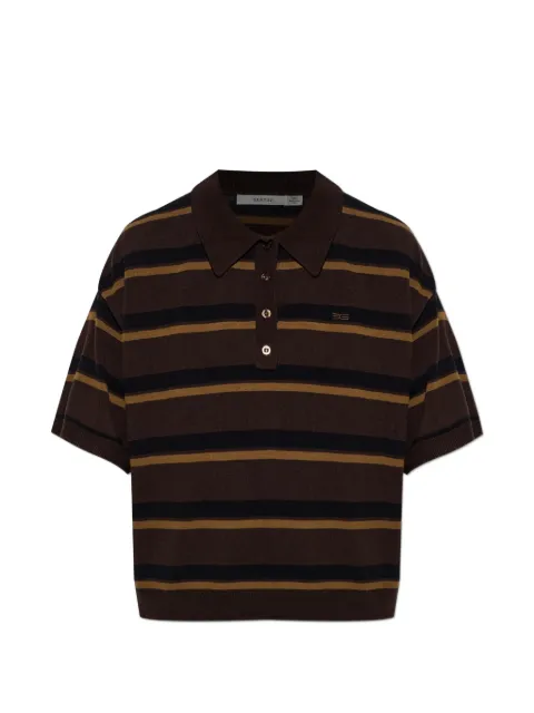 Gestuz striped short-sleeve polo shirt Brown 10910933