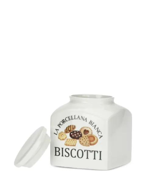 LA PORCELLANA BIANCA Conserva graphic-print biscuit jar White 267P0126350BD