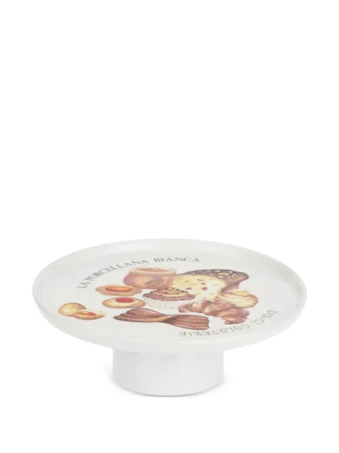 LA PORCELLANA BIANCA Goloserie printed cake stand White 267P022600026