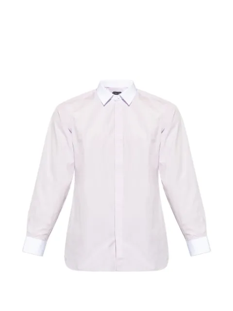 TOM FORD contrast-collar concealed-fastening shirt Pink HLBA02CGS62