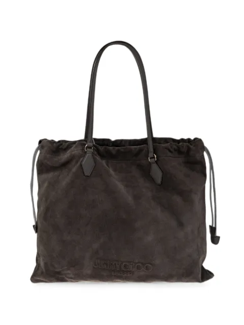 Jimmy Choo drawstring suede tote bag Grey DRAWSTRINGTOTELFGQ