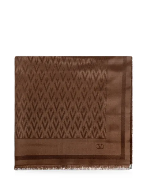 Valentino Garavani VLogo jacquard scarf Brown WED007HKS
