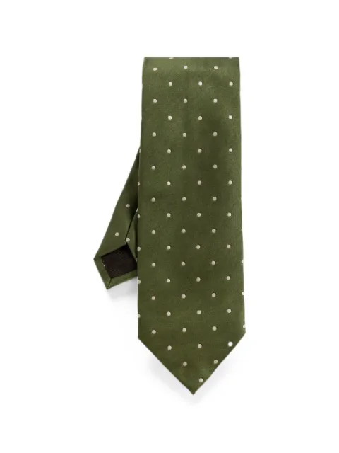 TOM FORD polka-dot silk tie Green STE001S0338