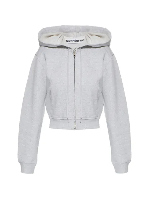 Alexander Wang zip-up cropped hoodie Grey 1CC32627770