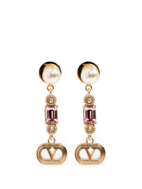 Valentino Garavani VLogo Signature crystal-embellished earrings Gold 9W2J0AI8QVS0