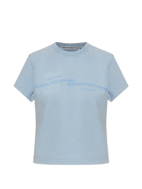 Alexander Wang mirrored logo T-shirt Blue 1CC32613860