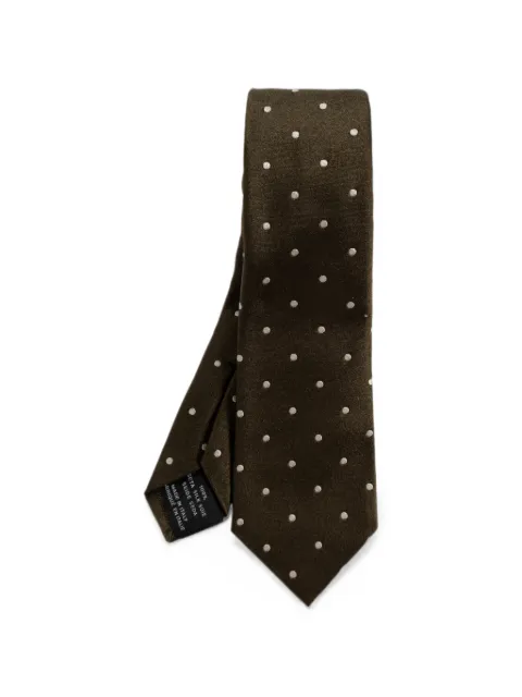 TOM FORD polka-dot silk tie Green STI003S0338