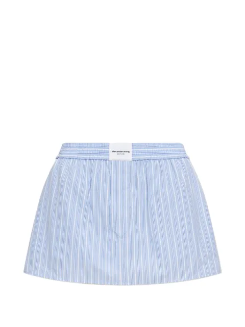 Alexander Wang vertical-stripe logo-patch mini skirt Blue 1WC32654090