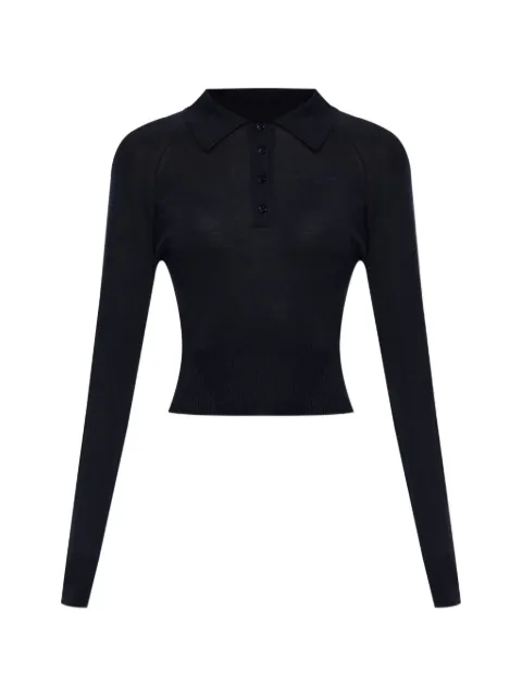 Givenchy logo-embroidered polo top Blue BWL00C4ZUU