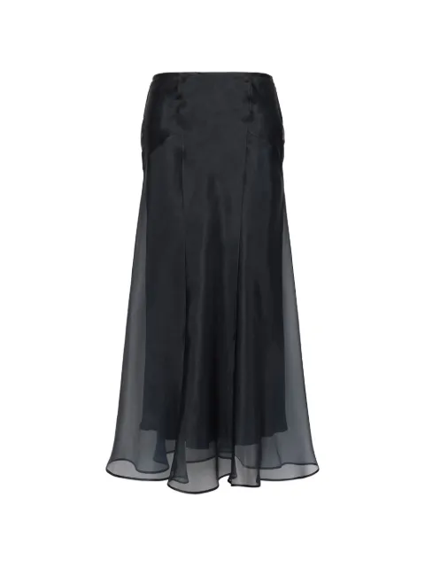 Max Mara Eastrale sheer silk skirt Black 2621106017600