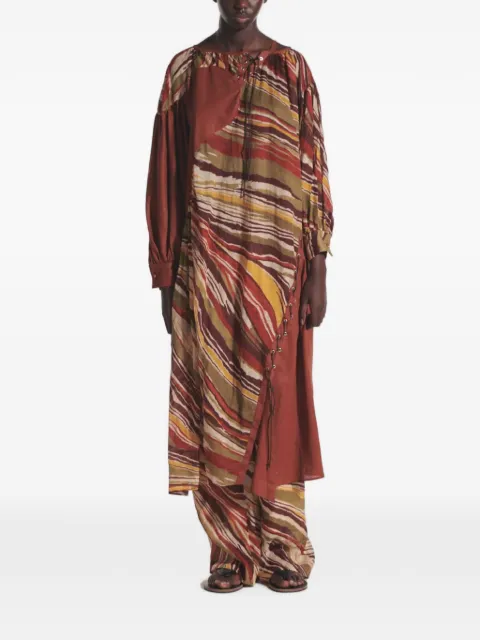 Muller Of Yoshiokubo Lava asymmetric midi dress Brown MLS25606