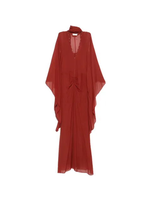 De La Vali Florencia ruched-detail maxi dress Red DS2801