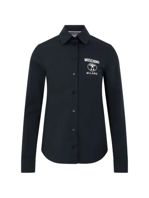 Moschino logo-print long-sleeve shirt Black A02789996