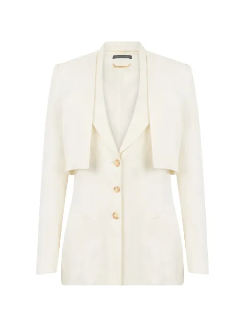 Alberta Ferretti layered-detail single-breasted blazer Neutrals A05030121