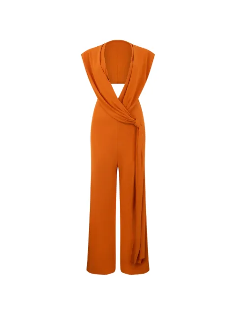 Alberta Ferretti V-neck jumpsuit Orange A04460127