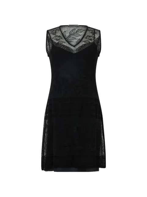 Alberta Ferretti lace-panel sleeveless mini dress Black V04830104