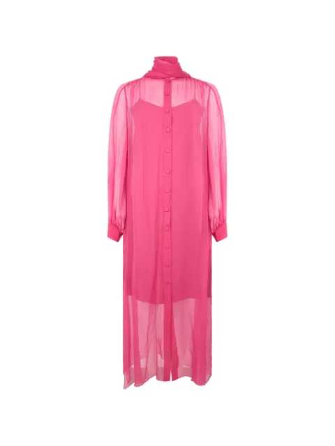 Alberta Ferretti sheer silk midi dress Pink A04470114
