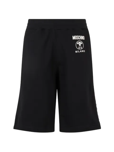 Moschino logo-print side-stripe shorts Black A03517028