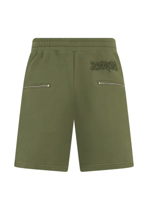Moschino logo-embroidered zip-detail shorts Green J03647028
