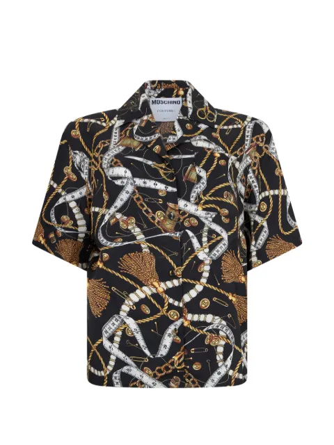 Moschino graphic-print short-sleeve shirt Black J02215556