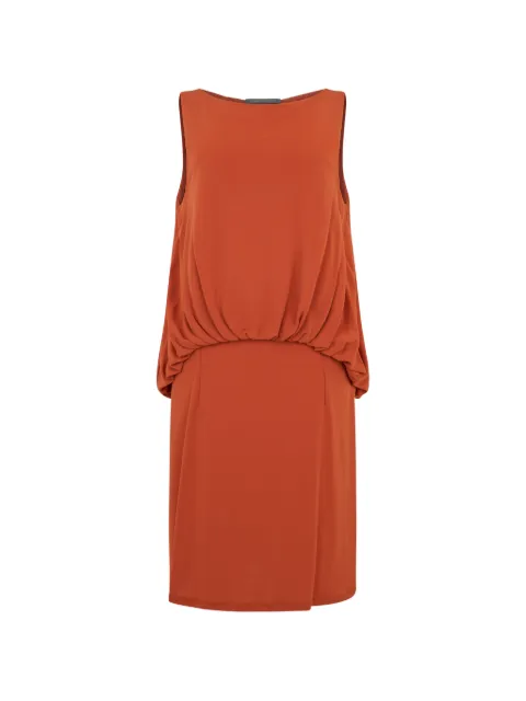 Alberta Ferretti gathered sleeveless mini dress Orange A04460124