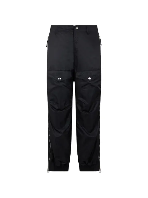 Moschino zip-detail pleated-pocket track pants Black A03147015