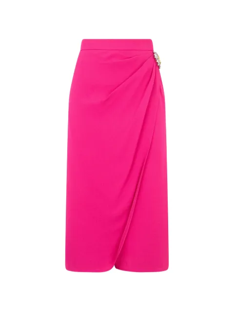 Moschino crystal-embellished draped midi skirt Pink A01165433