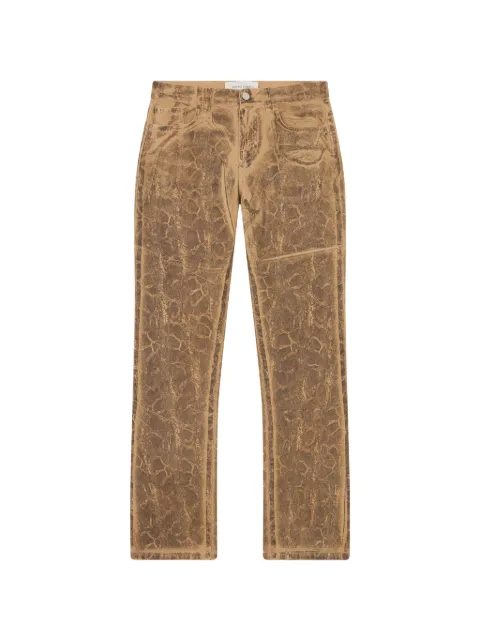 Alberta Ferretti textured pattern straight-leg trousers Brown A03081682