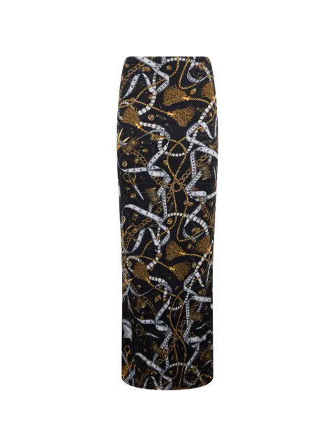 Moschino graphic-print maxi skirt Black A01255557